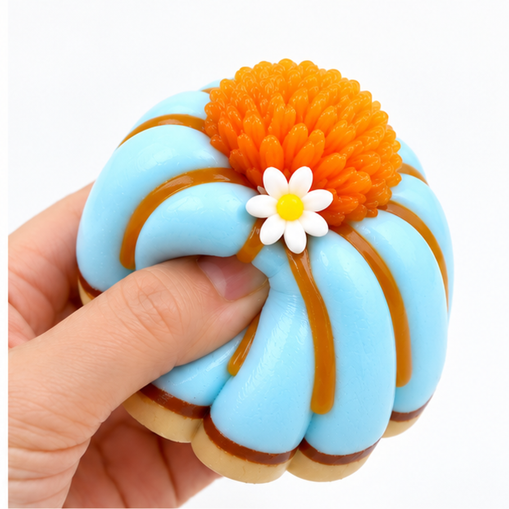 Orange Cake Silicone Squishy Toy – Cute Dessert Sensory Toy | DUOLI TOYS