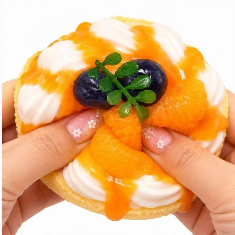 Orange Cream Cake Silicone Squishy Toy