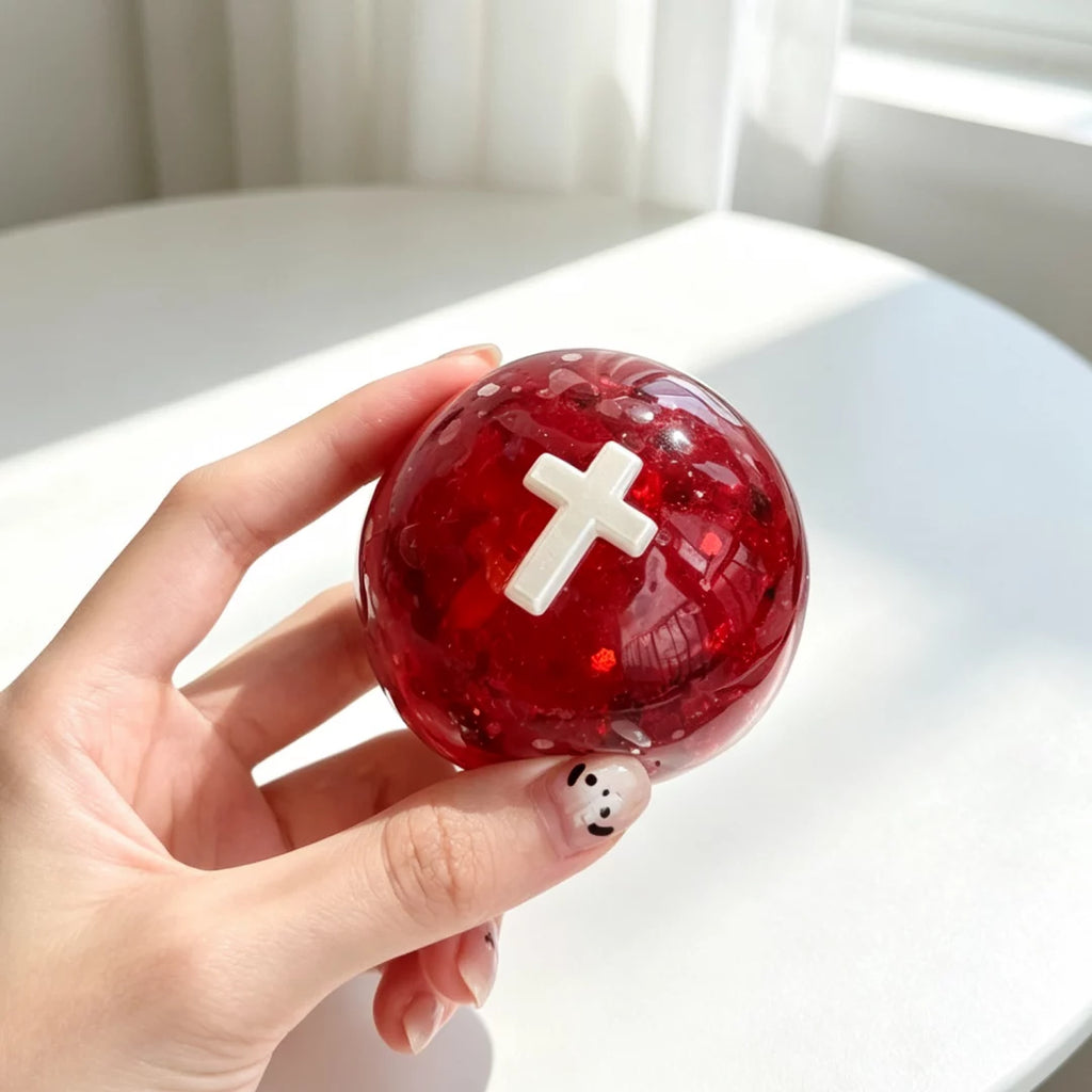 Ruby Cross Handmade Ball - Red