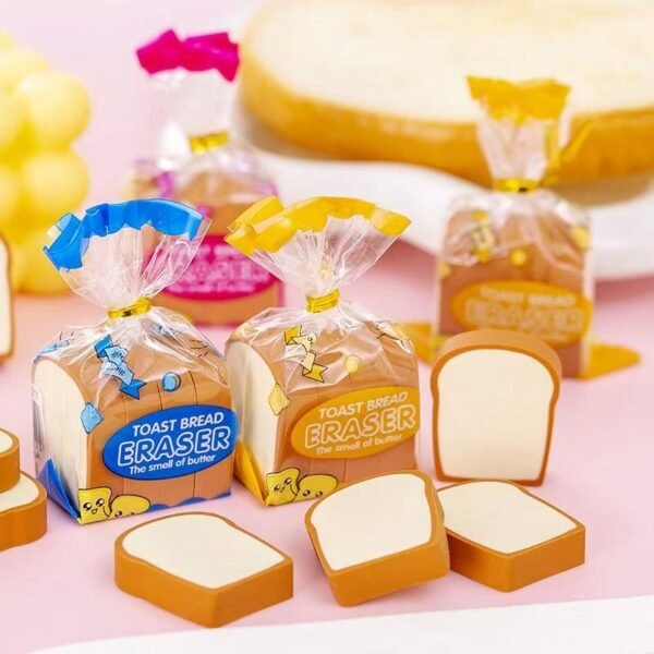 Cute Toast Bread Erasers – Fun School Supplies, Student Rewards, Party Favors & Christmas Gifts